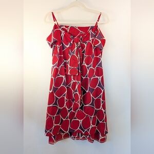 Red, Plum, And White Patterned Boutique Women's Dress
